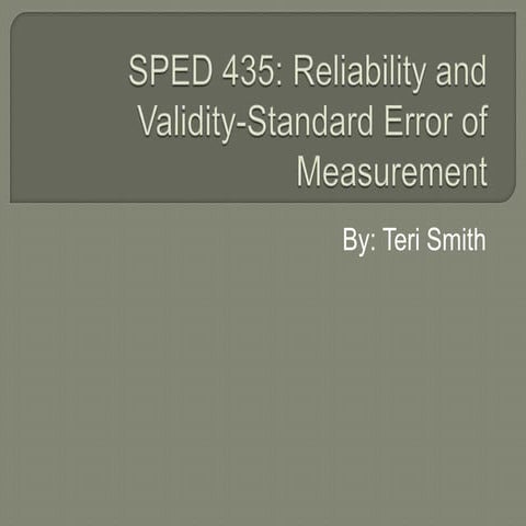 Standard error of measurement | PPTX