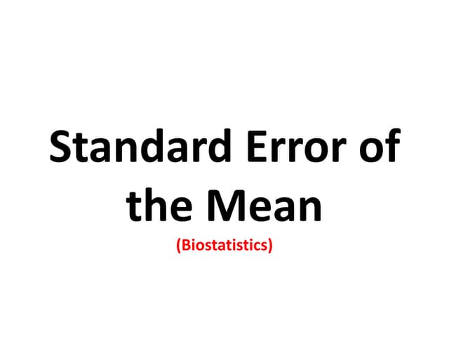 Standard error of the mean