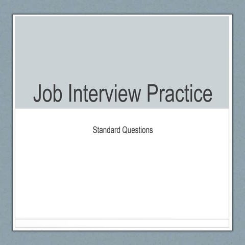 Business English: Job Interview Practice
