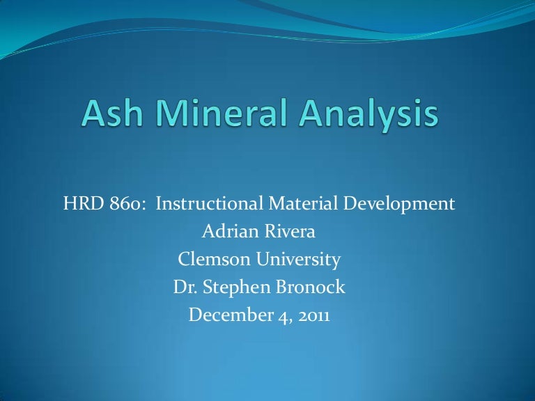 Ash Mineral Analysis