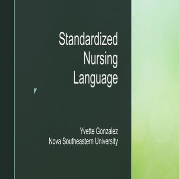 Standardized nursing language powerpoint | PPTX