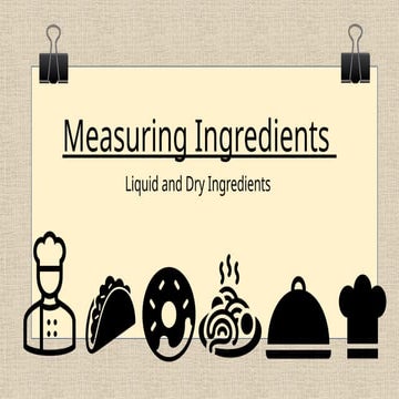 COT 1 bread and pastry - measuring dry and liquid ingredients ...