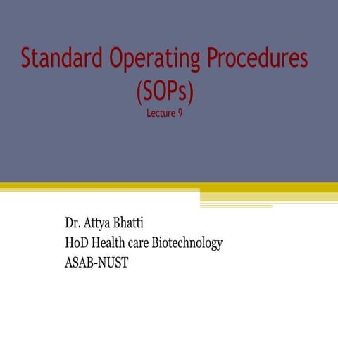 Standard Operating Procedures.اجراءات العملppt