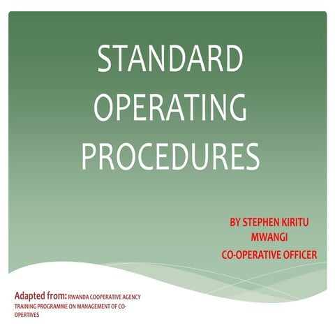 Standard operating procedures for co operatives