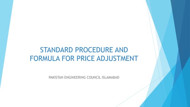 Price adjustment and escalation | PPTX