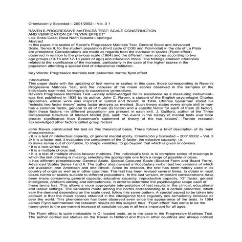 Standard progressive matrices