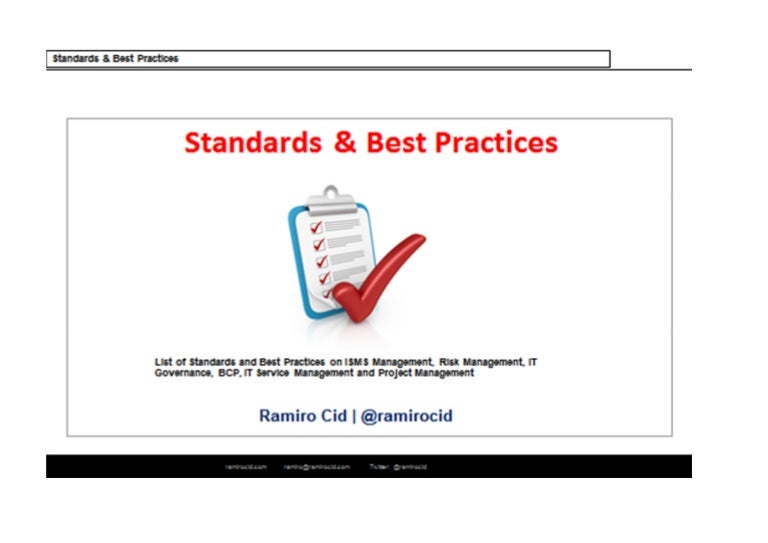 Standards and best practices