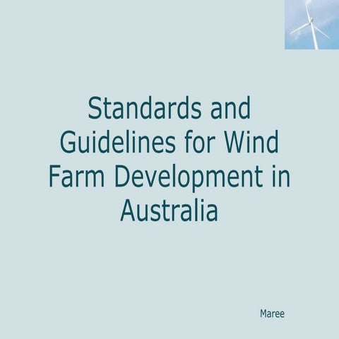 Standards And Guidelines For Wind Farm Development