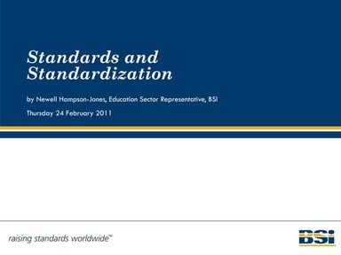 Standards and standardization