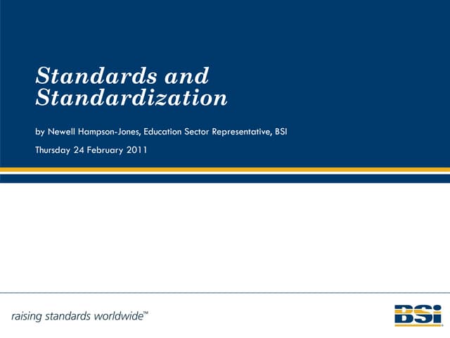 Standards and standardization