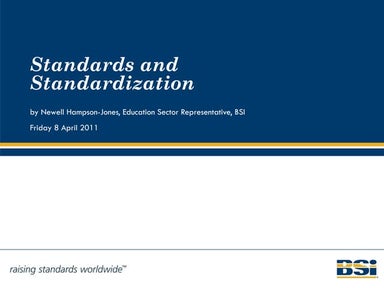Standards and standardization 