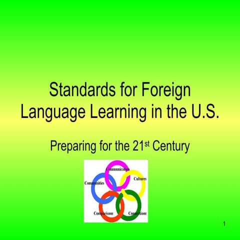 Standards For Foreign Language For U. Ma.