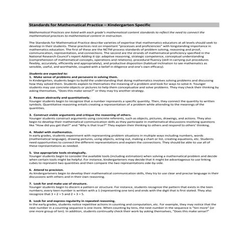 Standards for Mathematical Practice