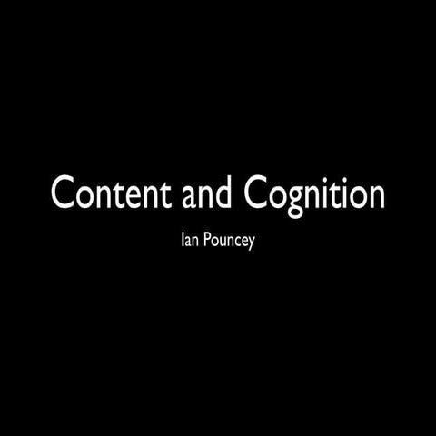 Standards-next: Content and Cognition