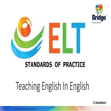 Standards of Practice For English Language Teaching