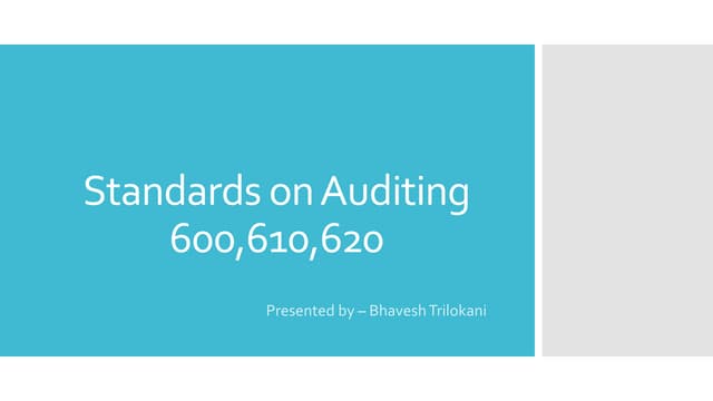 Standards on auditing 600,610,620