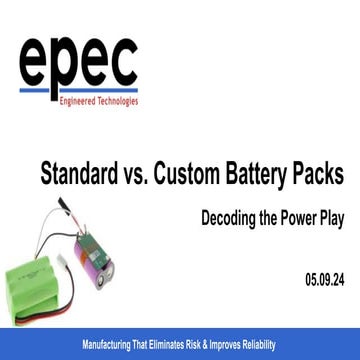 Standard vs Custom Battery Packs - Decoding the Power Play