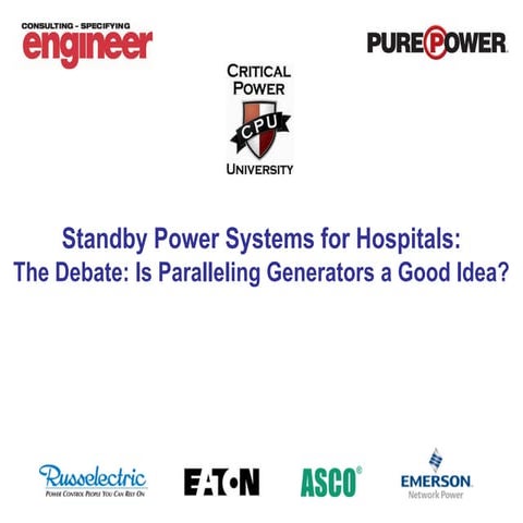 Standby power systems for hospitals