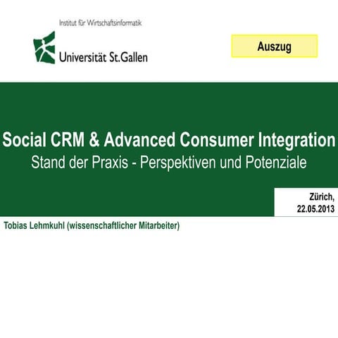 Social CRM - Stand der Praxis