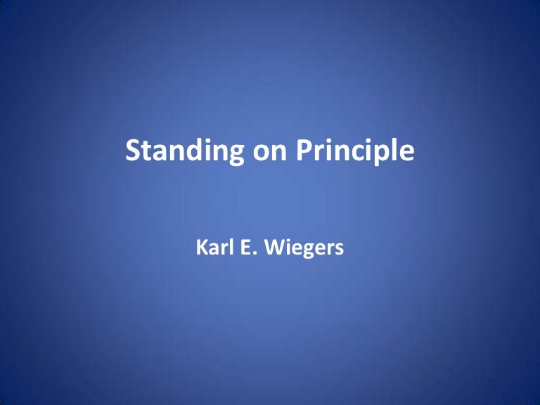 Standing on principle