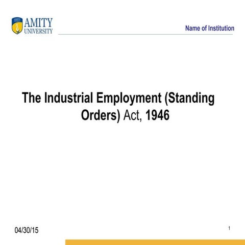 Standing orders act | PPT