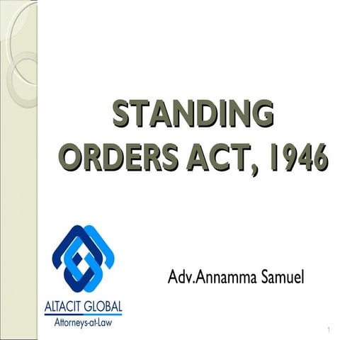 Standing orders act, 1946
