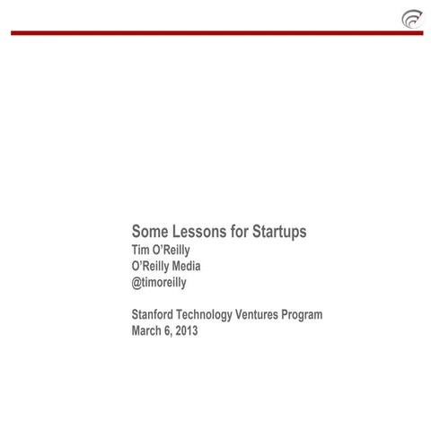 Some Lessons for Startups (ppt)