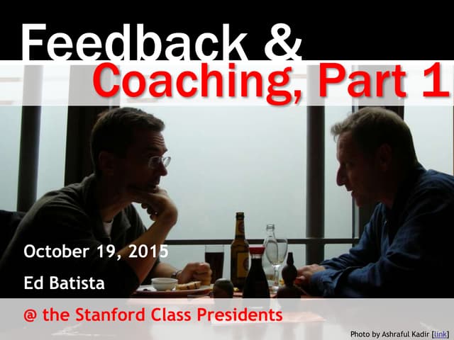 Stanford Class Presidents, Session One: Feedback