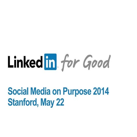 Stanford Social Media on Purpose: LinkedIn for Nonprofits 