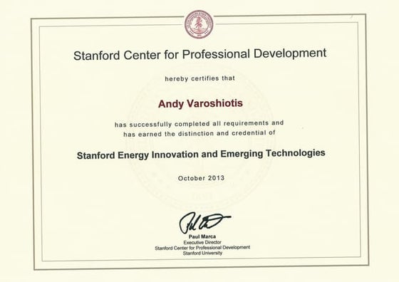 Stanford Engineering - Energy Innovation Certificate VPS | PDF