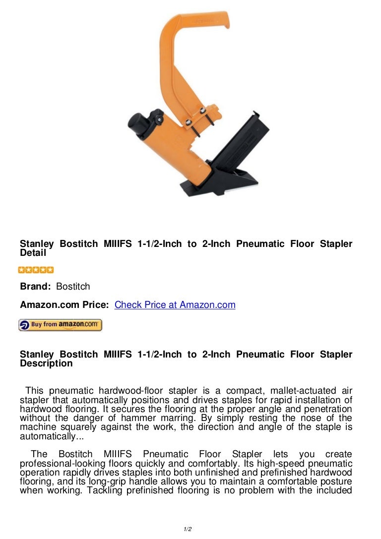 Stanley Bostitch Miiifs 1 1 2 Inch To 2 Inch Pneumatic Floor Stapler