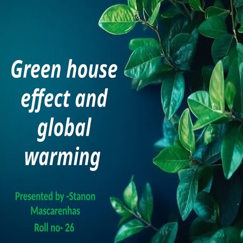 Greenhouse effect and global warming | PPTX