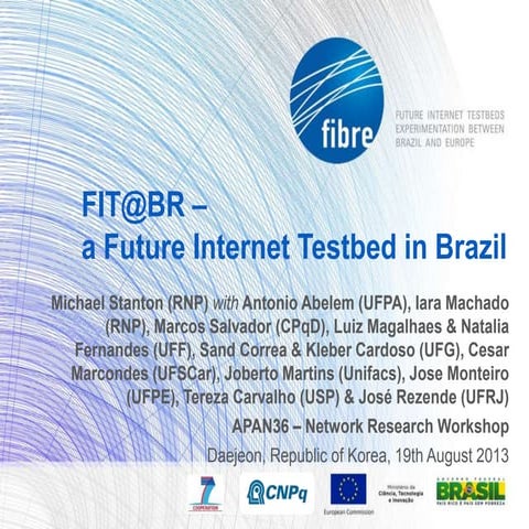 FIT@BR – a Future Internet Testbed in Brazil