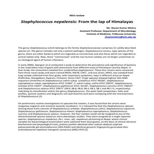 Staphylococcus nepalensis