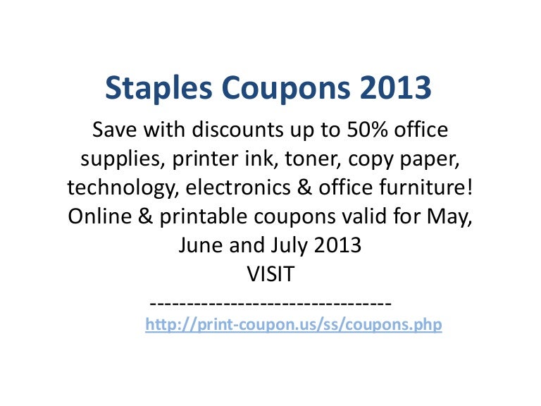 Staples Coupons Code May 2013 June 2013 July 2013