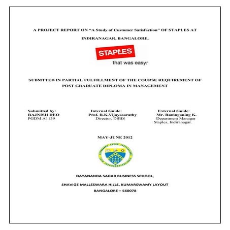 Staples Summer Internship