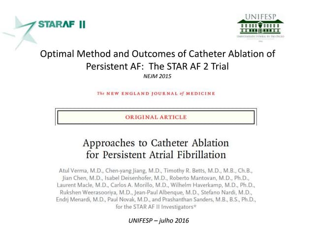STAR AF 2 Trial - Nejm 2015