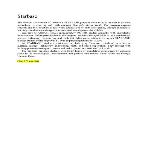 Starbase, 122nd rti, and language training center | PDF