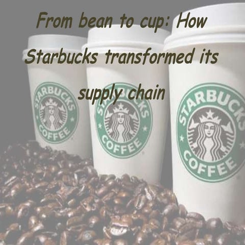 Supply Chain Management At Starbucks