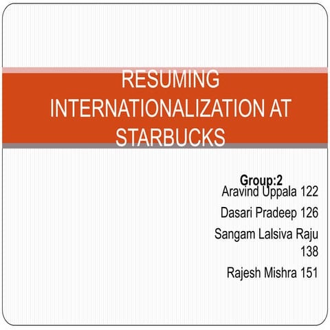 Starbucks International economics