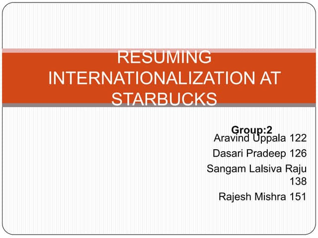 Starbucks International economics