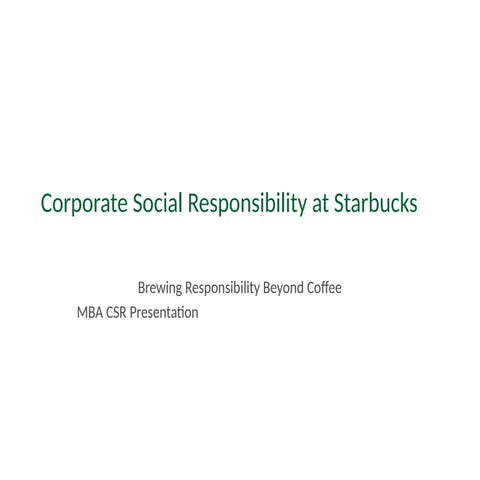 Starbucks corporate social responsibility