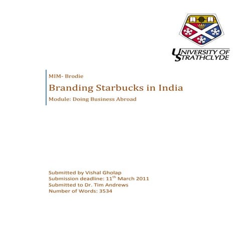 Branding Starbucks in India