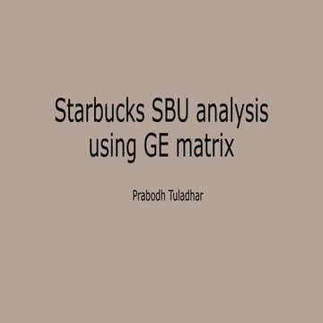 Starbucks analysis using GE matrix