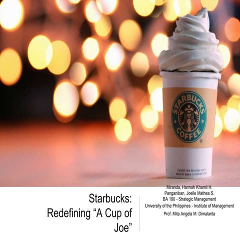 Starbucks Redefining A Cup of Joe - SPACE Matrix, BCG Matrix, Product Positio...