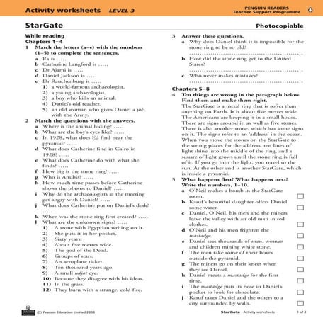 Star gate activity worksheets