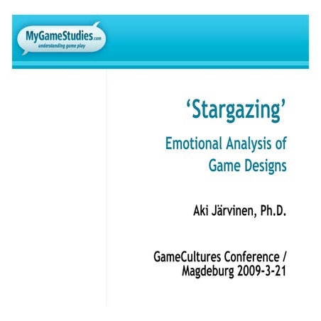 Stargazing - Emotional Game Analysis & Design Method