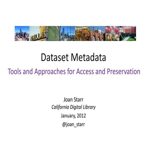 Dataset Metadata, Tools and Approaches for Access and Preservation