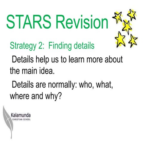 Y1 Stars revision strategy 2 finding details 4 tg | PPTX