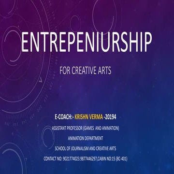 Start up program for creative people